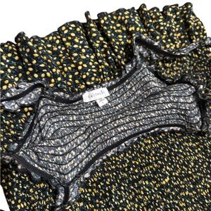 Lemon print scrunched dress